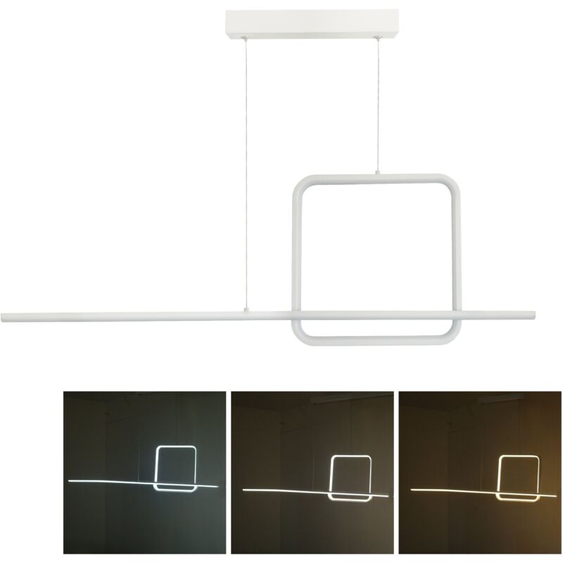 foto del prodotto lampadario a sospensione led 48w, design quadrato moderno, luce regolabile maka
