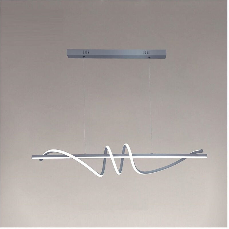 foto del prodotto lampadario a sospensione led 65w argento spirale ondulato luce 4000k vortice orizzontale 32460 - - trade shop traesio