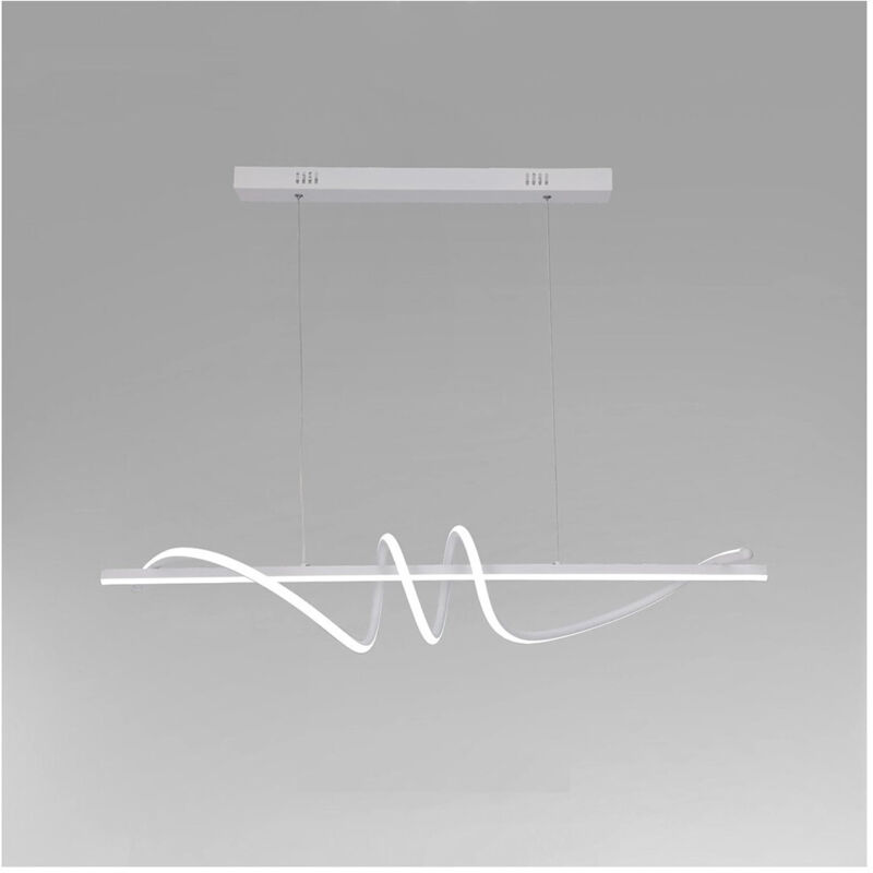 foto del prodotto lampadario a sospensione led 65w bianco spirale ondulato luce 6500k vortice orizzontale 32439 - - trade shop traesio