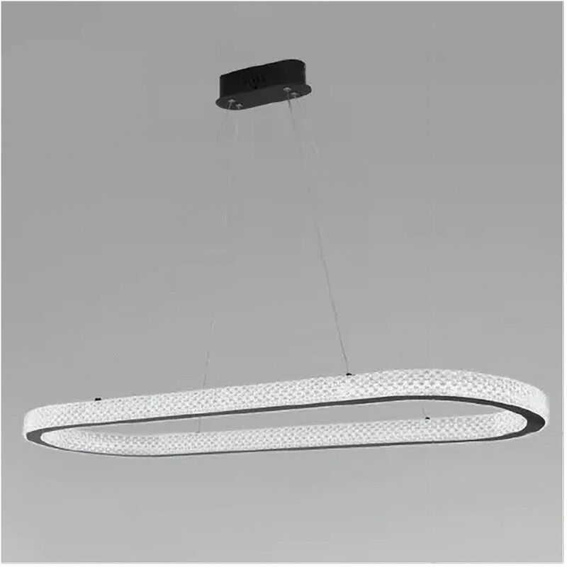 foto del prodotto lampadario a sospensione led 92 w ovale lampada orizzontale cristallo nero 31999 trade shop traesio