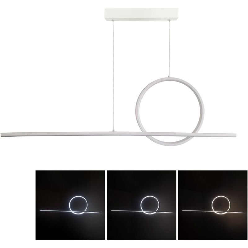 foto del prodotto lampadario a sospensione led design geometrico 48w 5280l, temperatura luce regolabile maka