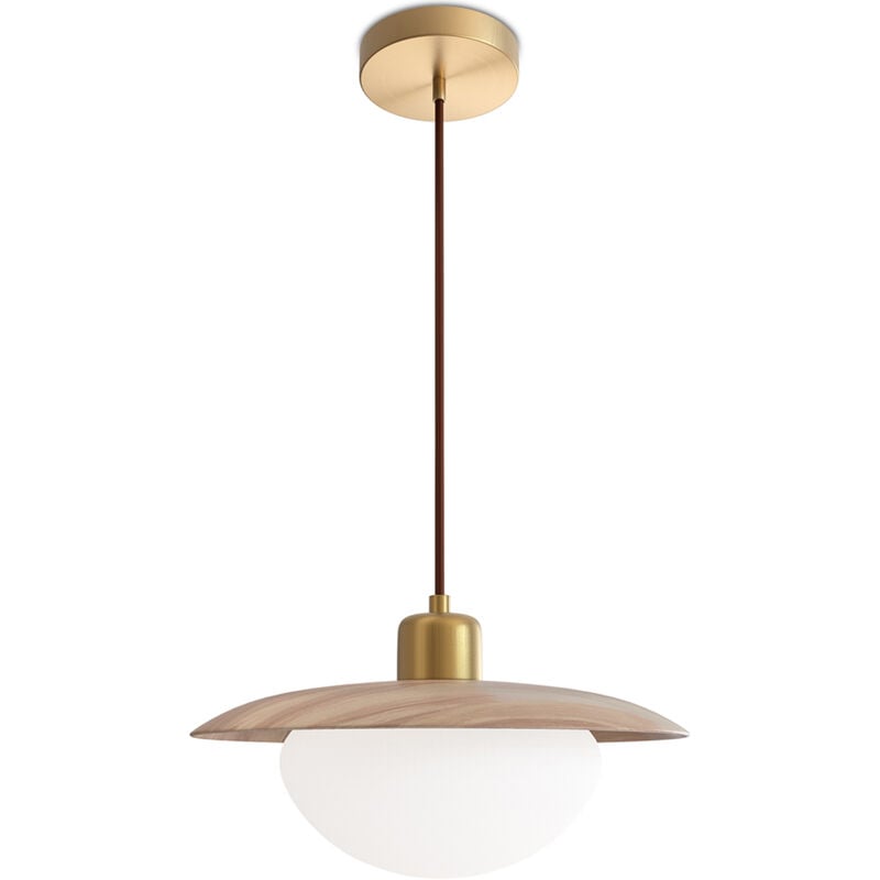 foto del prodotto lampadario a sospensione legno quinci naturale