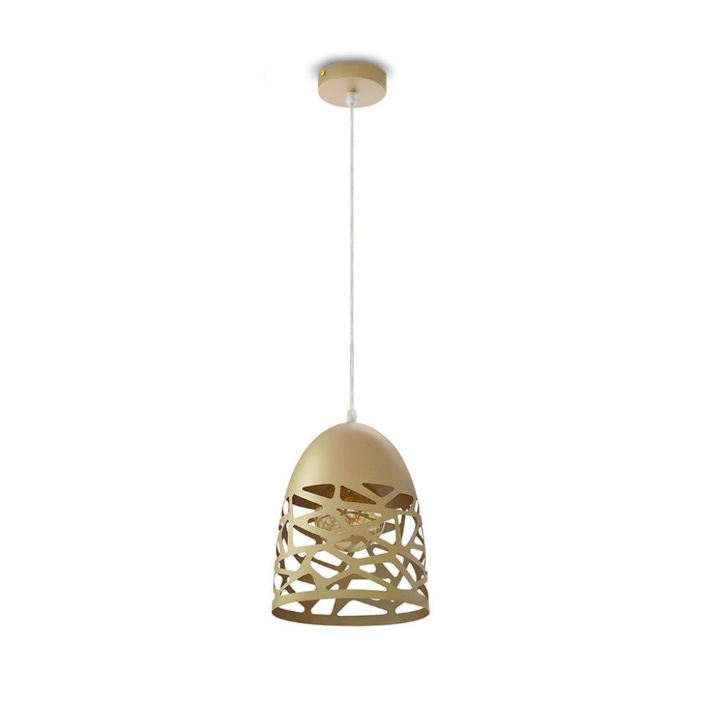 foto del prodotto lampadario a sospensione light champean gold con tettoia d oro