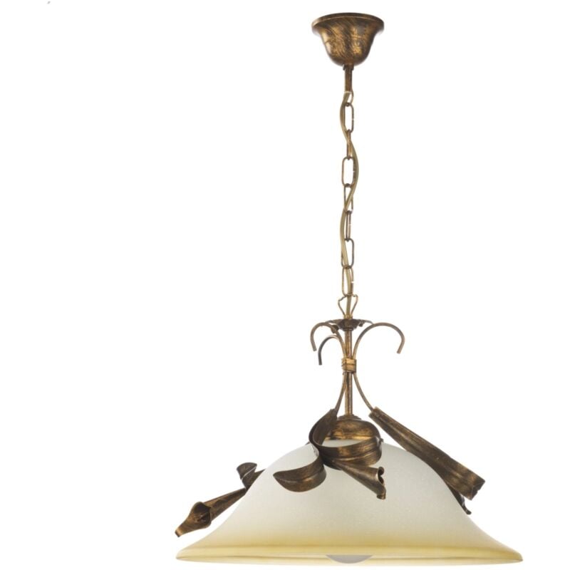 foto del prodotto lampadario a sospensione lucrezia in metallo e vetro color bronzo, e27