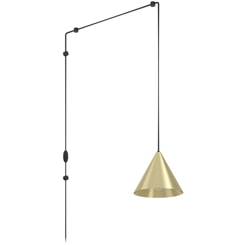 foto del prodotto lampadario a sospensione minimal narices acciaio ottone spazzolato 1 luce e27
