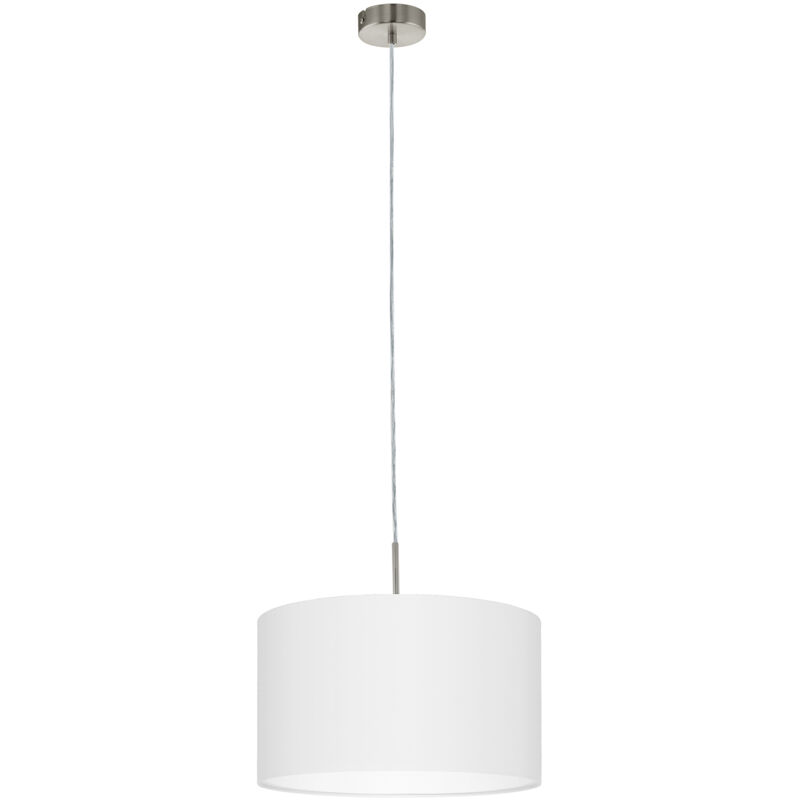 foto del prodotto lampadario a sospensione minimal pasteri acciaio nichel bianco 1 luce e27