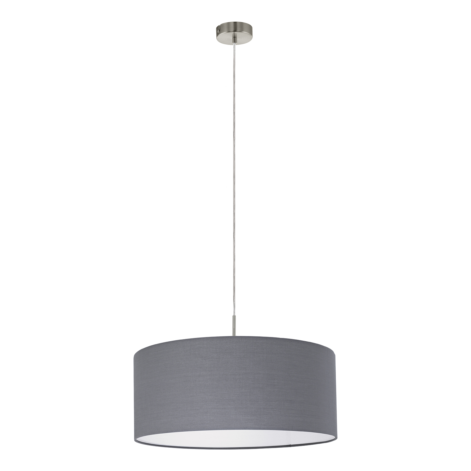 foto del prodotto lampadario a sospensione minimal pasteri acciaio nichel grigio 1 luce e27