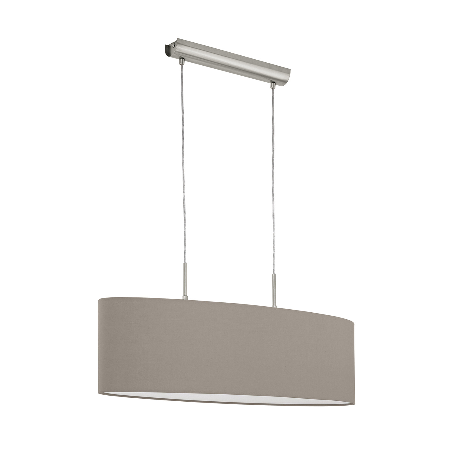 foto del prodotto lampadario a sospensione minimal pasteri acciaio nichel tortora 2 luci e27
