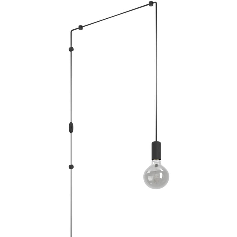 foto del prodotto lampadario a sospensione minimal pinetina acciaio nero 1 luce e27
