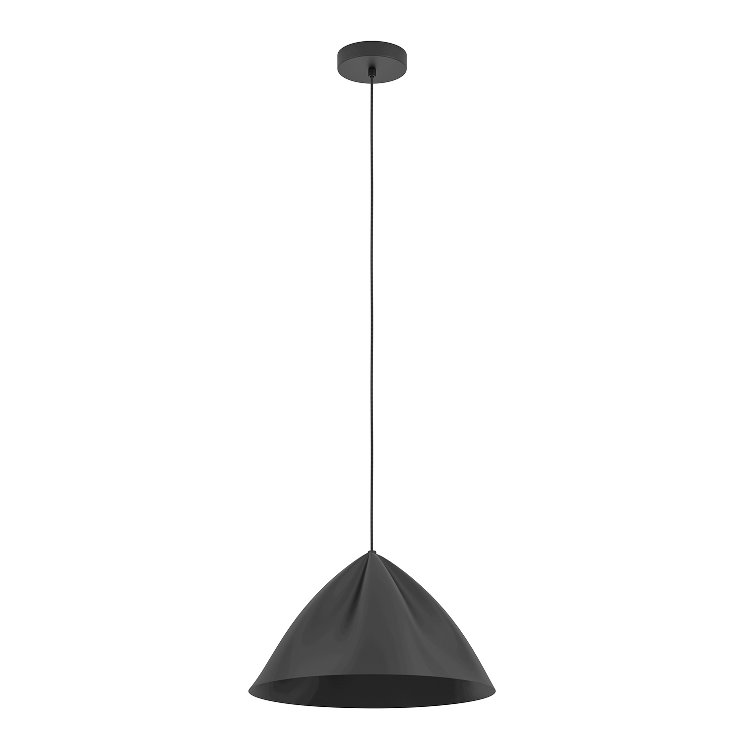 foto del prodotto lampadario a sospensione minimal podere acciaio nero 1 luce e27