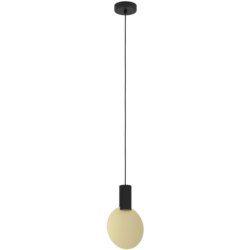 foto del prodotto lampadario a sospensione minimal sarona acciaio nero oro 1 luce gu10 4,5w