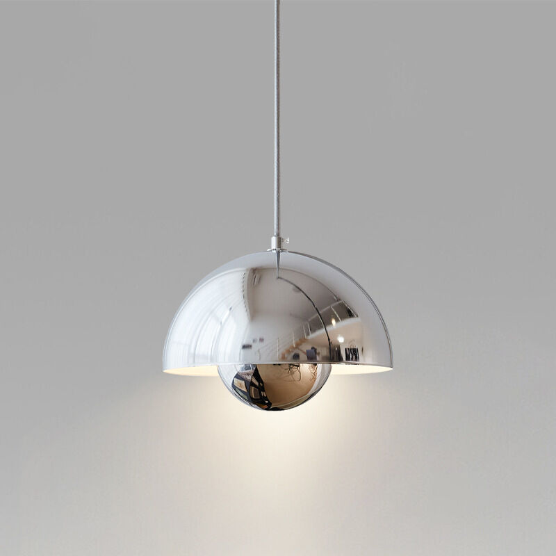 foto del prodotto lampadario a sospensione moderna lampada a sospensione semplice regolabile lampada a soffitto metallo argento