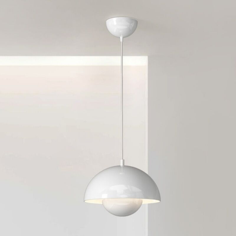 foto del prodotto lampadario a sospensione moderna lampada a sospensione semplice regolabile lampada a soffitto metallo bianco