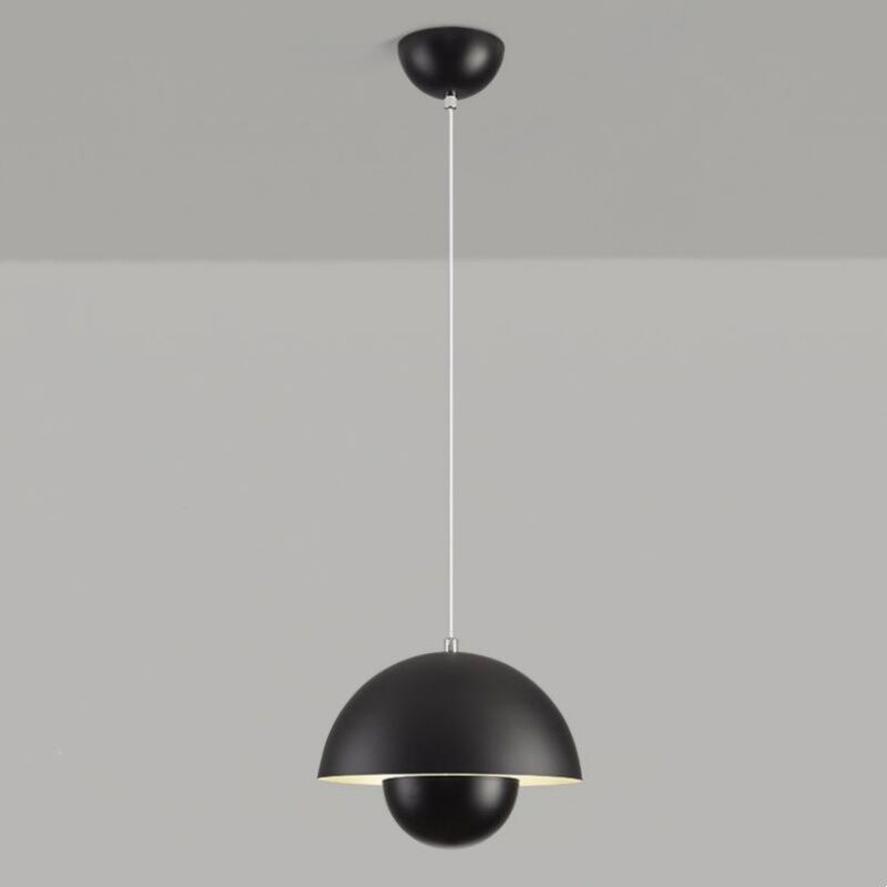 foto del prodotto lampadario a sospensione moderna lampada a sospensione semplice regolabile lampada a soffitto metallo nero opaco