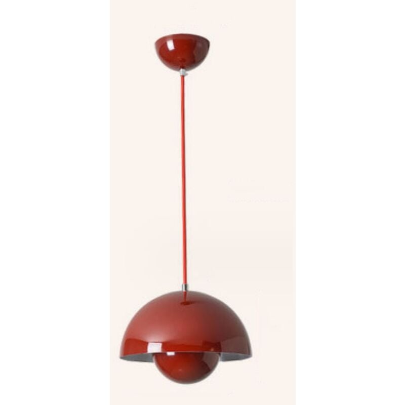 foto del prodotto lampadario a sospensione moderna lampada a sospensione semplice regolabile lampada a soffitto metallo rosso