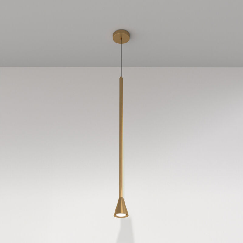 foto del prodotto lampadario a sospensione moderno arrow metallo oro 1 luce gu10 40w