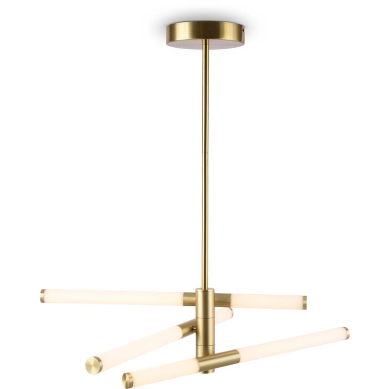 foto del prodotto lampadario a sospensione moderno axis alluminio oro acrilico 3 luci led 28w