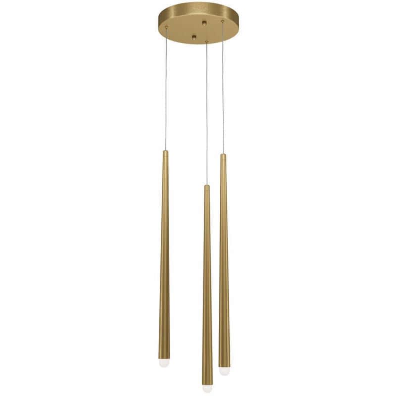 foto del prodotto lampadario a sospensione moderno cascade alluminio ottone 3 luci led 18w
