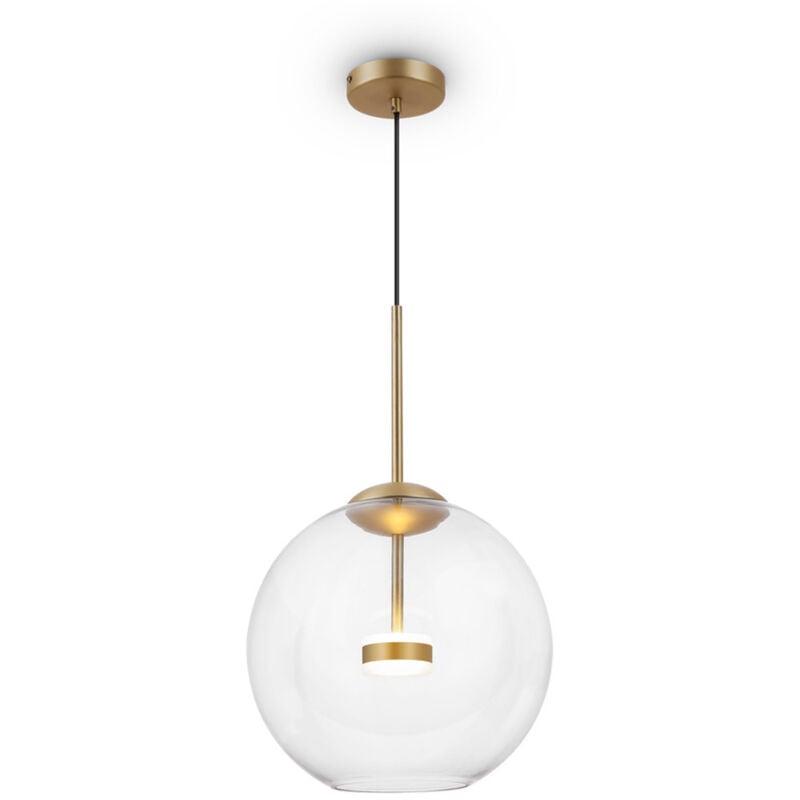 foto del prodotto lampadario a sospensione moderno cometa metallo oro vetro 1 luce led 12w