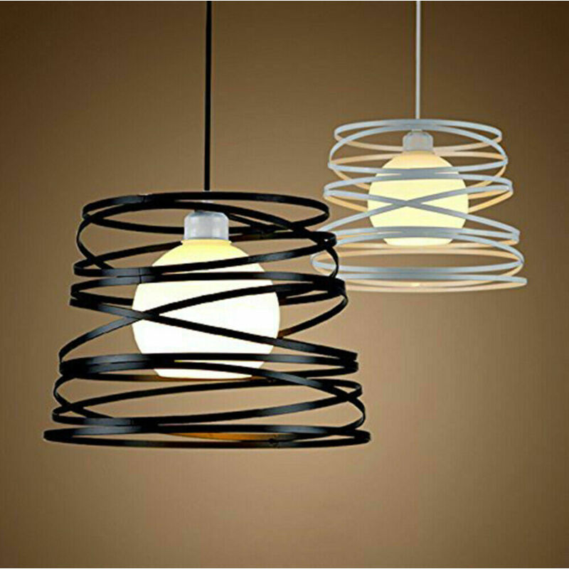 foto del prodotto lampadario a sospensione moderno con paralume fasce in metallo ferro intrecciatecolore luce calda 3000k