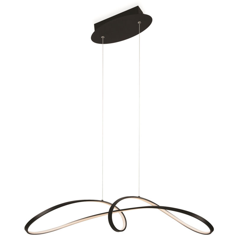 foto del prodotto lampadario a sospensione moderno curve alluminio nero 1 luce led 42w