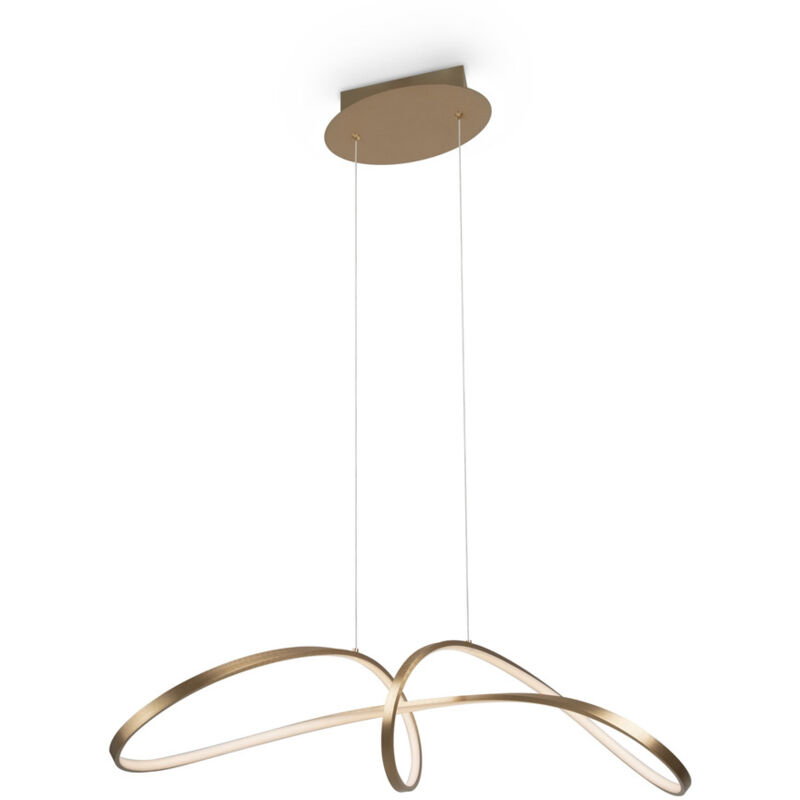 foto del prodotto lampadario a sospensione moderno curve alluminio oro 1 luce led 42w