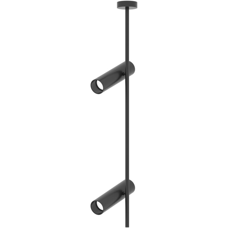 foto del prodotto lampadario a sospensione moderno elti alluminio nero 2 luci gu10 50w