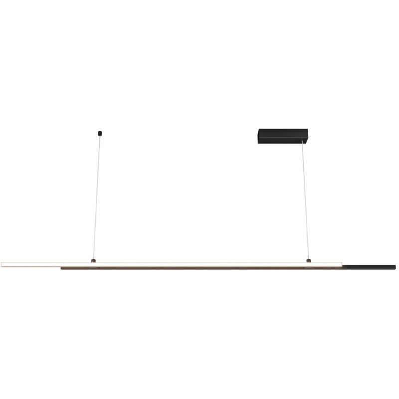 foto del prodotto lampadario a sospensione moderno halo alluminio nero 2 luci led 48w