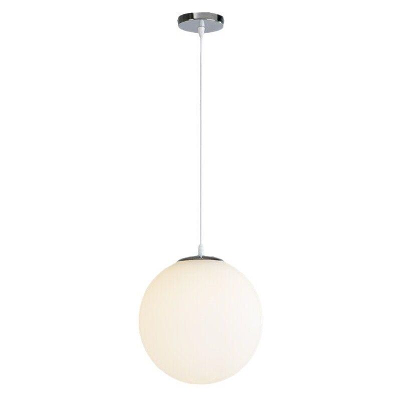foto del prodotto lampadario a sospensione moderno lampada a sospensione rondo lampada da soffitto bianco latte 18cm