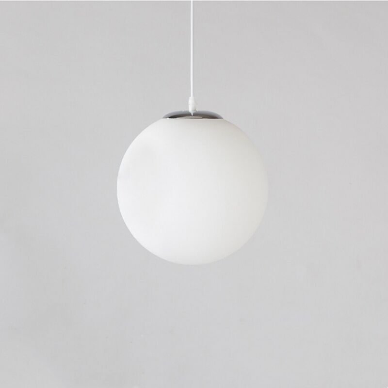 foto del prodotto lampadario a sospensione moderno lampada a sospensione rondo lampada da soffitto bianco latte 20cm