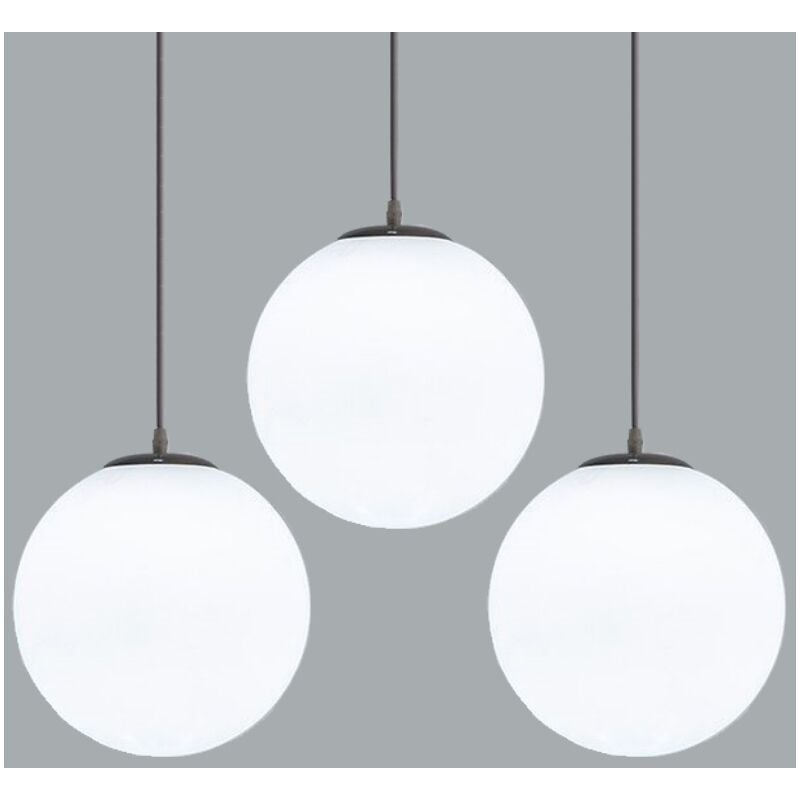 foto del prodotto lampadario a sospensione moderno lampada a sospensione rondo lampada da soffitto bianco latte 30cm 3 pezzi