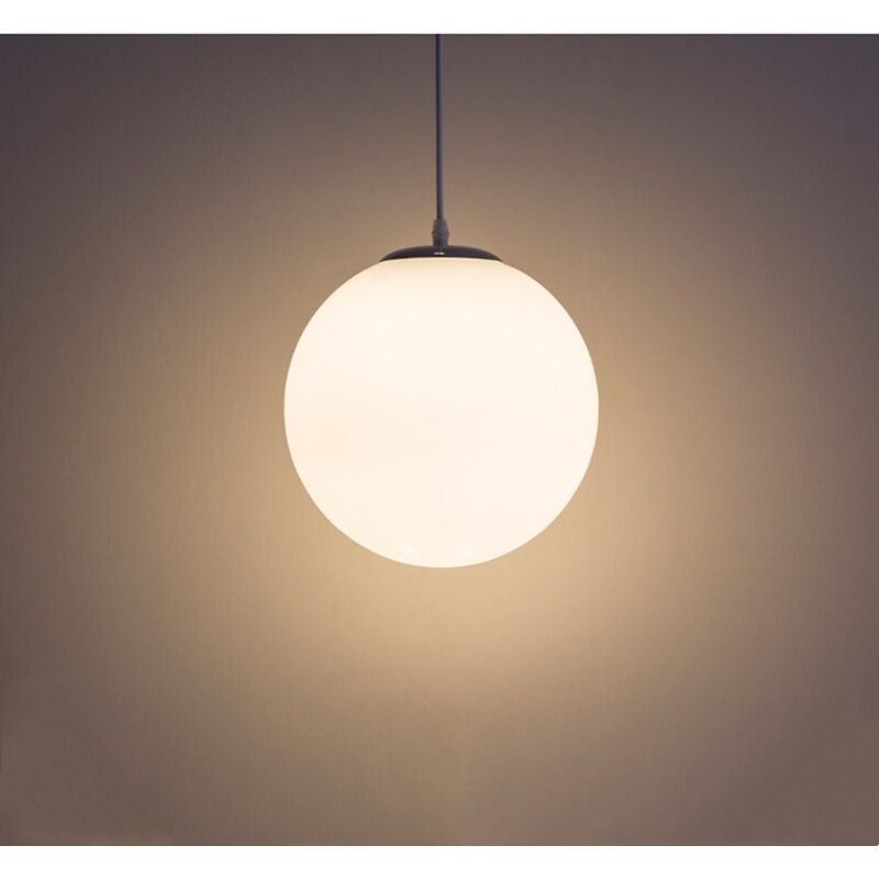 foto del prodotto lampadario a sospensione moderno lampada a sospensione rondo lampada da soffitto bianco latte 30cm
