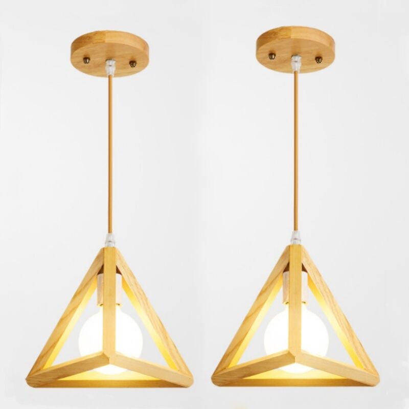 foto del prodotto lampadario a sospensione moderno lampada da soffitto forma geometrico plafoniera regolabile 20cm 2 pezzi