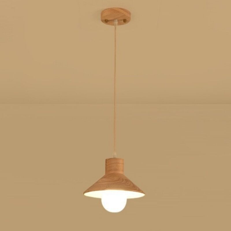 foto del prodotto lampadario a sospensione moderno lampada da soffitto in legno plafoniera interni per camera da letto soggiorno 20cm