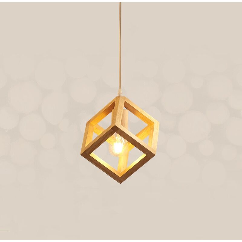 foto del prodotto lampadario a sospensione moderno lampada da soffitto in legno plafoniera interni per camera da letto soggiorno 26cm