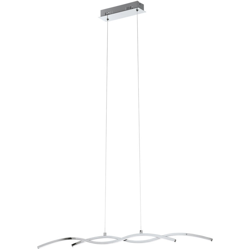 foto del prodotto lampadario a sospensione moderno lasana 2 acciaio cromo 1 luce led 19w 2600lm