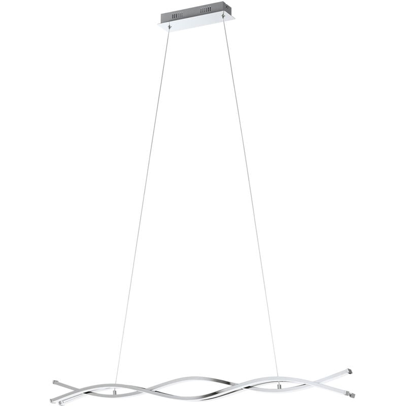 foto del prodotto lampadario a sospensione moderno lasana 2 acciaio cromo 1 luce led 35w 5300lm