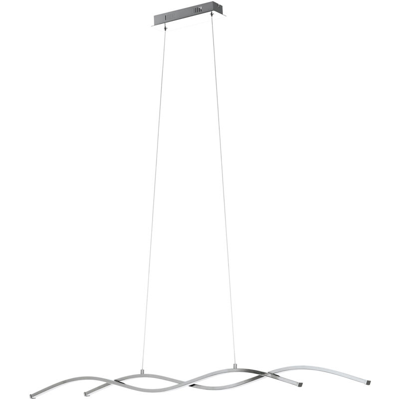 foto del prodotto lampadario a sospensione moderno lasana 2 acciaio cromo 2 luci led 13w 3400lm
