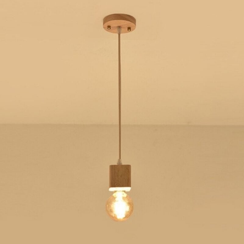 foto del prodotto lampadario a sospensione moderno luce a sospensione semplice lampada da soffitto in legno plafoniera regolabile