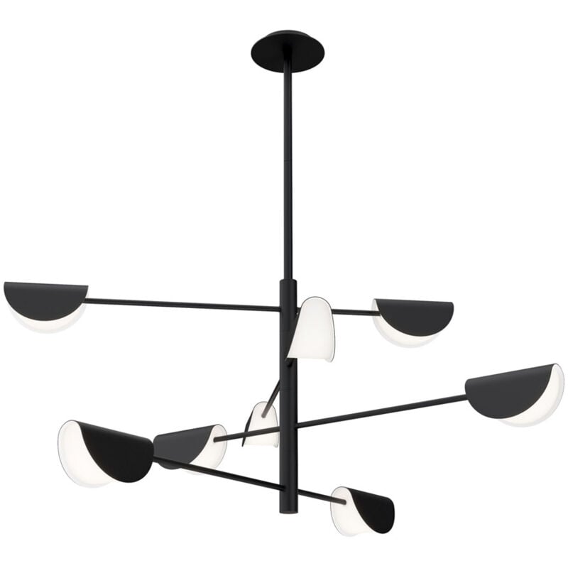 foto del prodotto lampadario a sospensione moderno mollis metallo nero acrilico 8 luci g9 7w