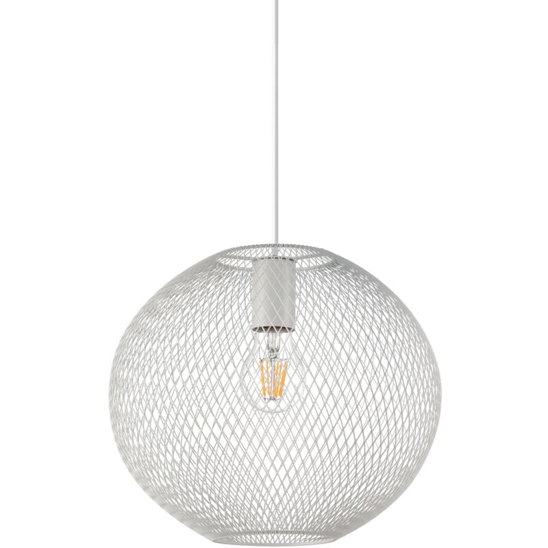 foto del prodotto lampadario a sospensione moderno net metallo bianco 1 luce e27 42w ip20