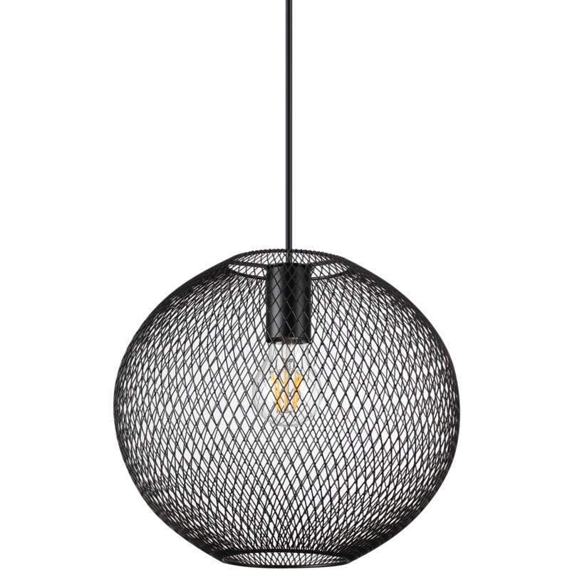 foto del prodotto lampadario a sospensione moderno net metallo nero 1 luce e27 42w ip20
