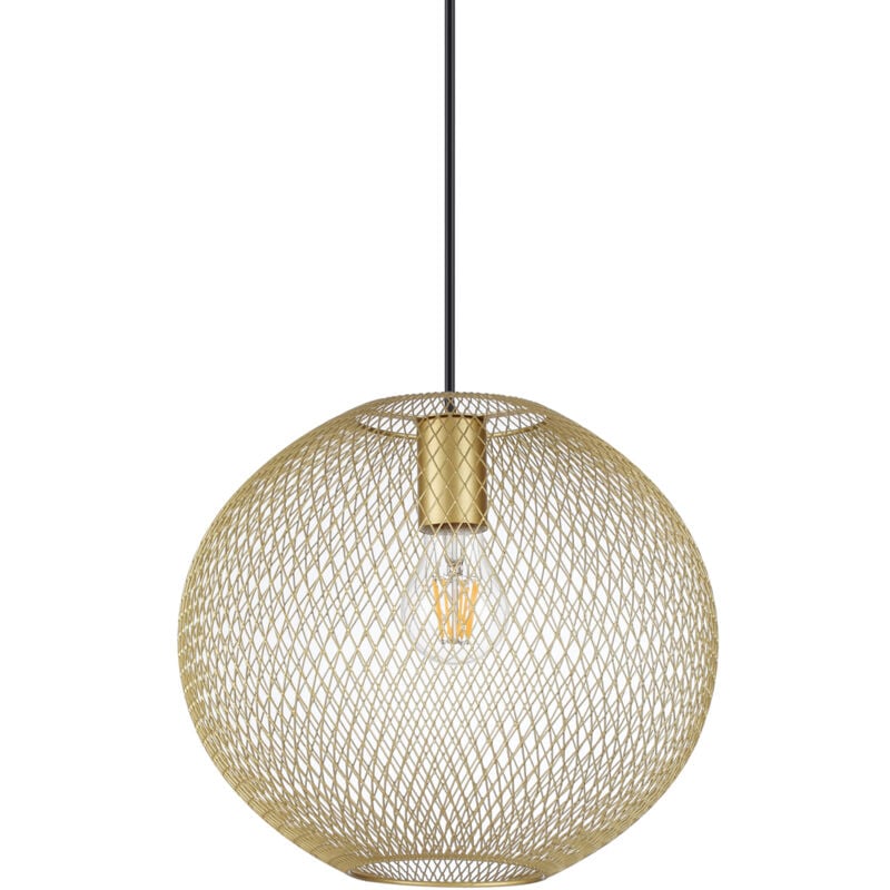 foto del prodotto lampadario a sospensione moderno net metallo oro 1 luce e27 42w ip20