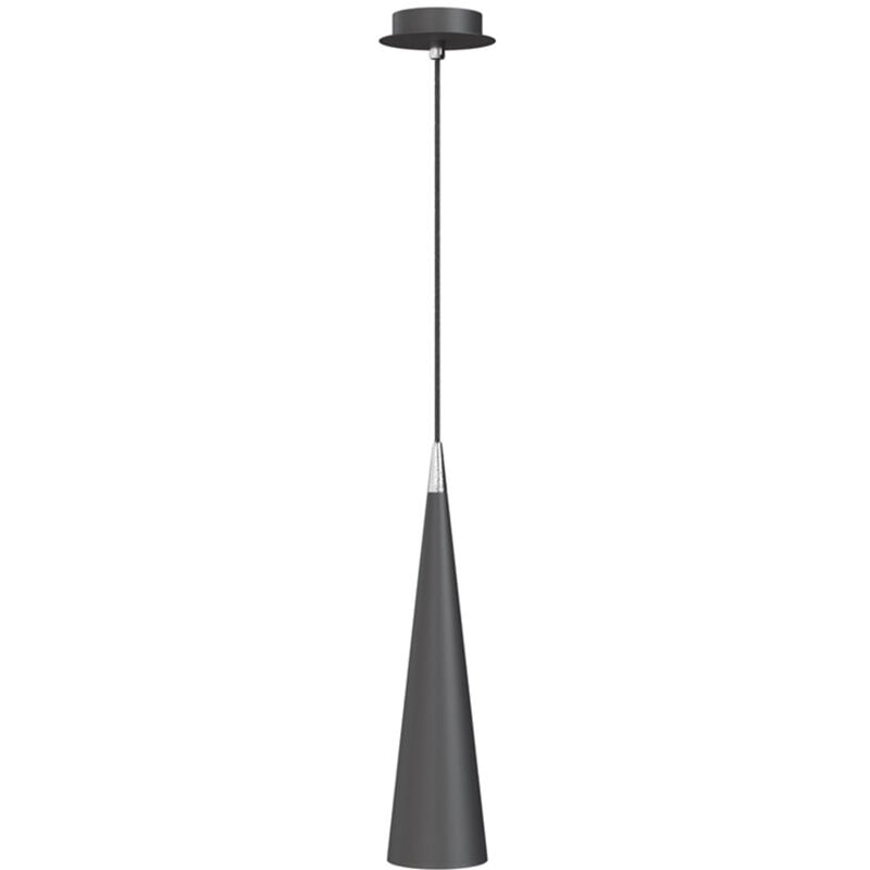 foto del prodotto lampadario a sospensione moderno nevill metallo nero 1 luce gu10 40w
