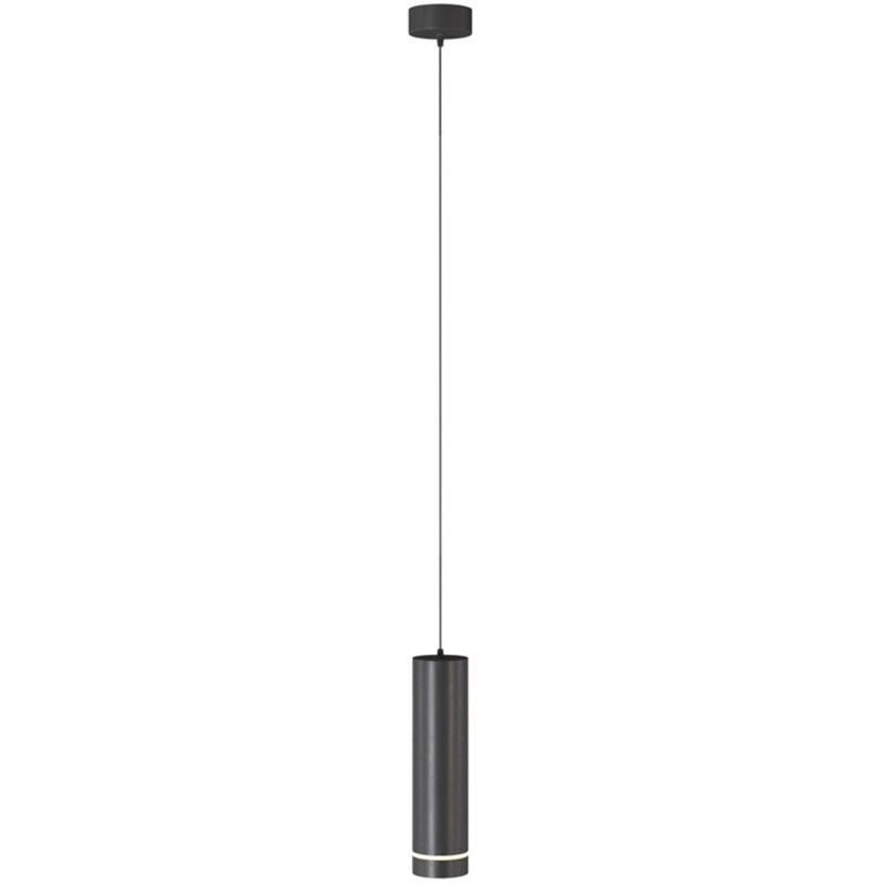 foto del prodotto lampadario a sospensione moderno orlo alluminio nero luce led integrato 12w