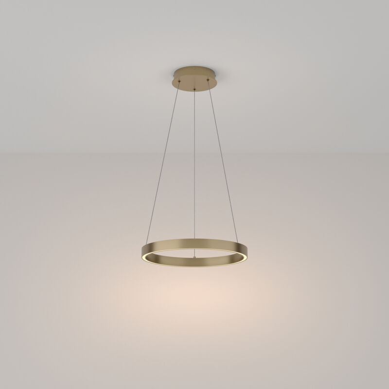 foto del prodotto lampadario a sospensione moderno rim alluminio ottone luce led 25w