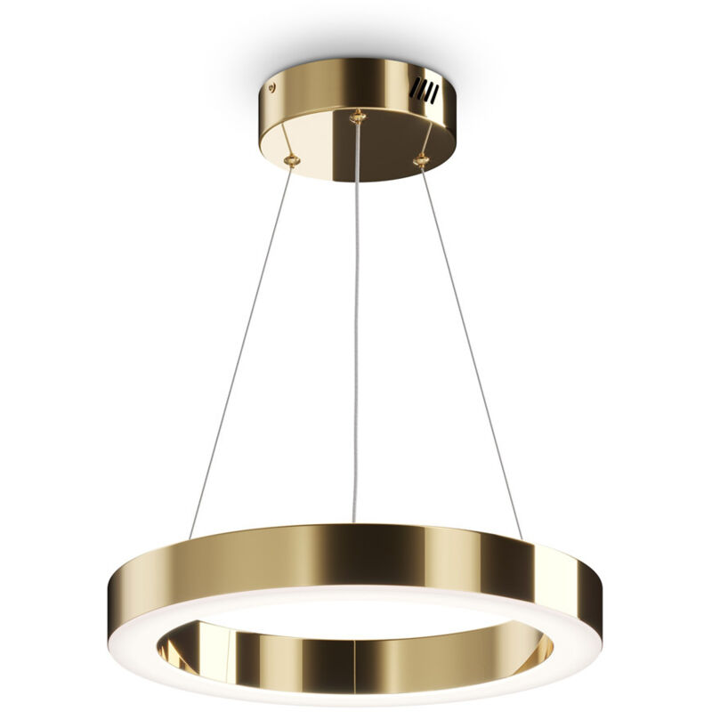 foto del prodotto lampadario a sospensione moderno saturno acciaio ottone 1 luce led 36w