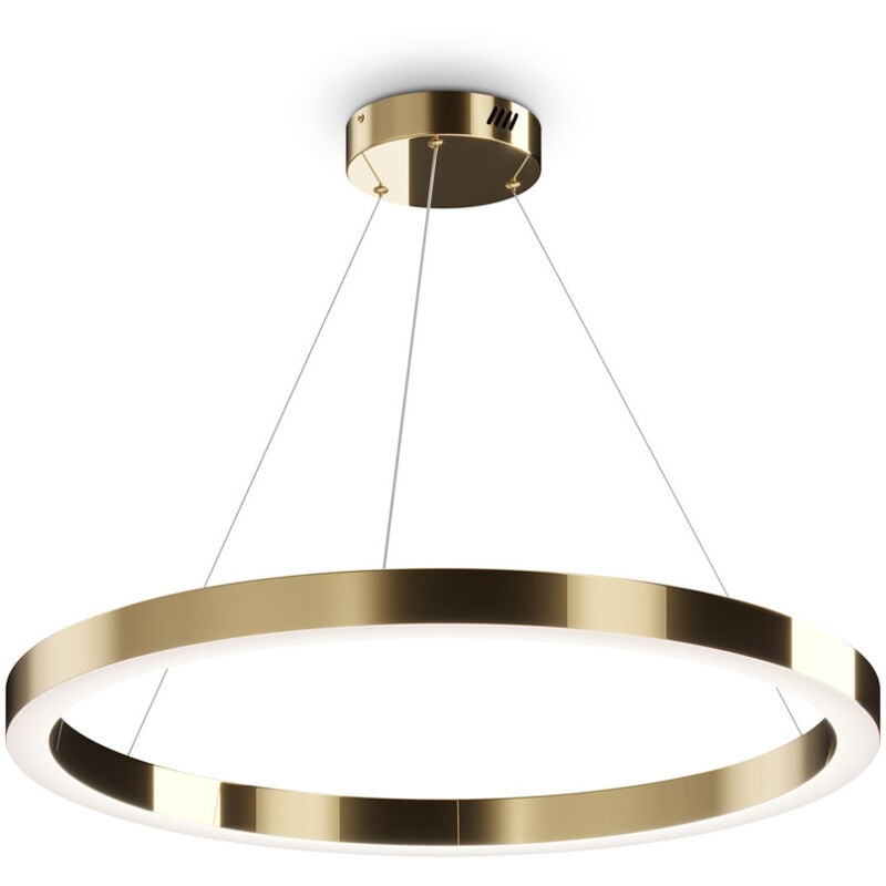 foto del prodotto lampadario a sospensione moderno saturno acciaio ottone 1 luce led 60w