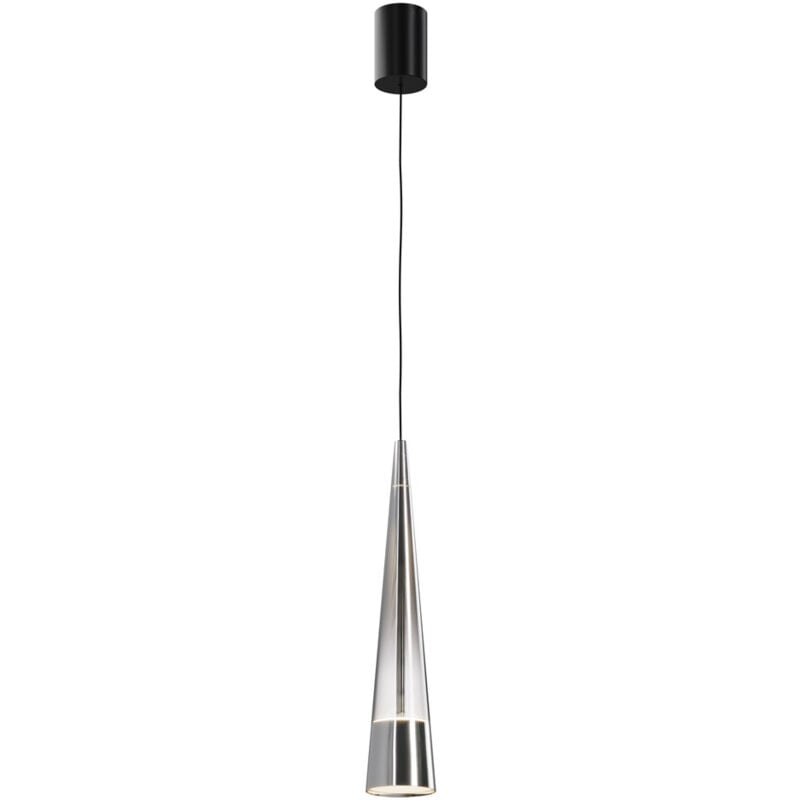 foto del prodotto lampadario a sospensione moderno sintesi metallo cromo vetro 1 luce led 12w