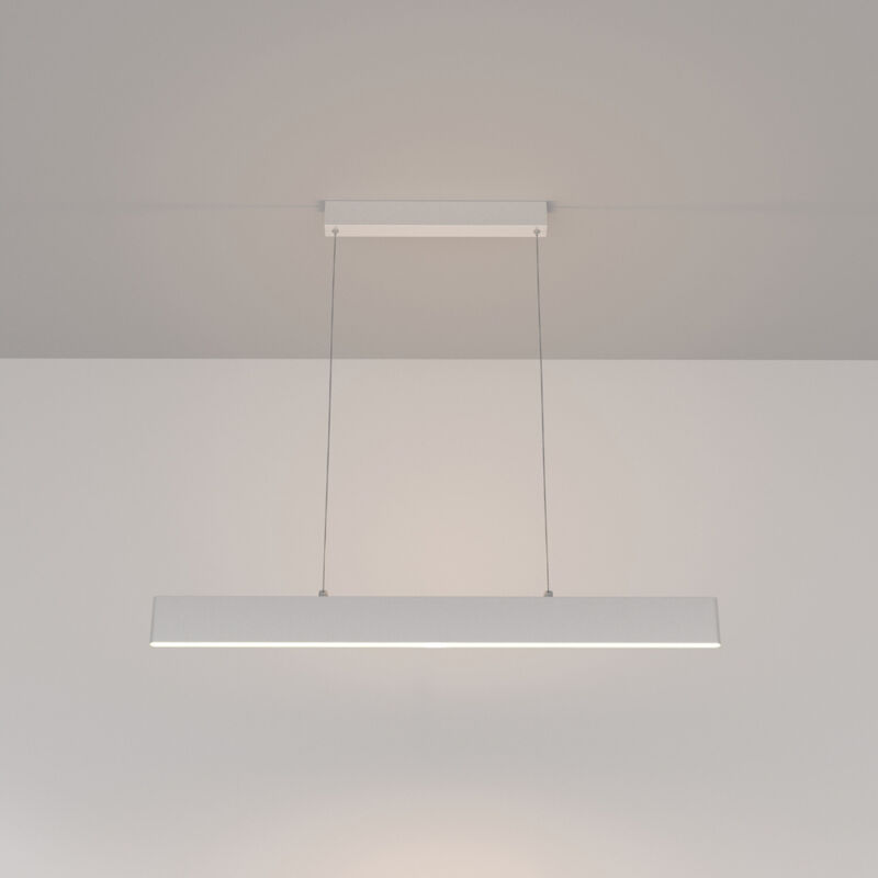 foto del prodotto lampadario a sospensione moderno step metallo bianco led integrato 23w calda